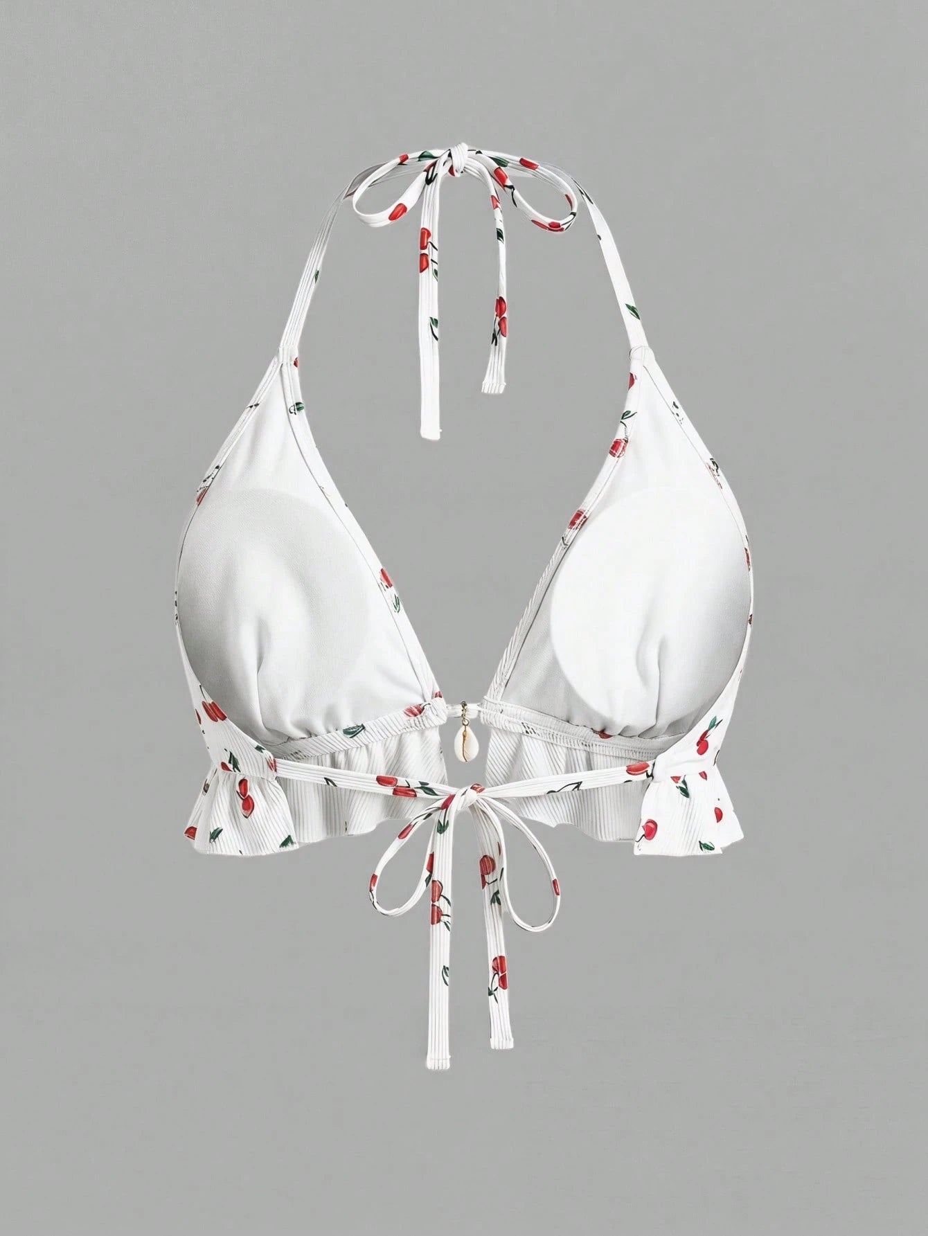Sweetra CURVE 2026 New Summer Beach Vacation Fruit Print Sweet Minimalist Plus Size Bikini Top