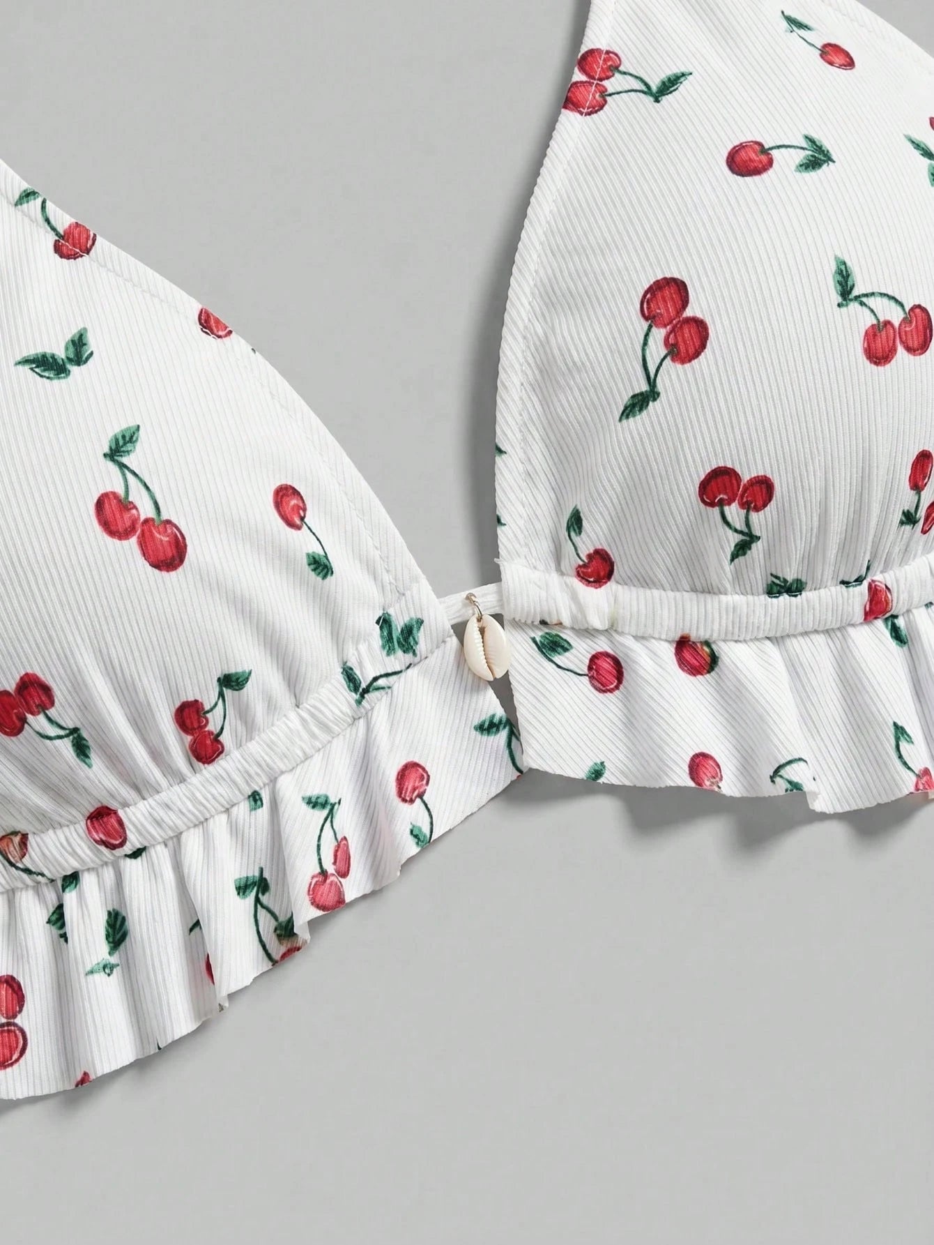 Sweetra CURVE 2026 New Summer Beach Vacation Fruit Print Sweet Minimalist Plus Size Bikini Top