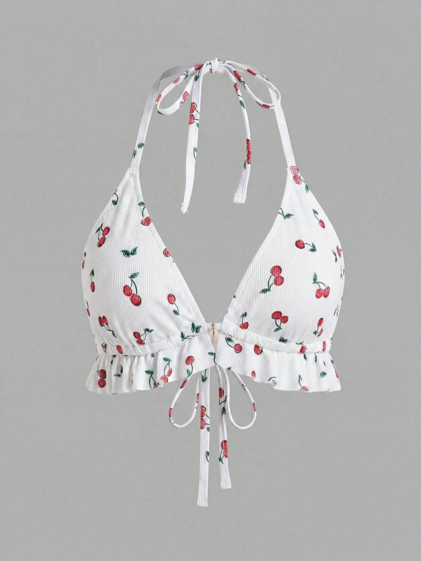 Sweetra CURVE 2026 New Summer Beach Vacation Fruit Print Sweet Minimalist Plus Size Bikini Top