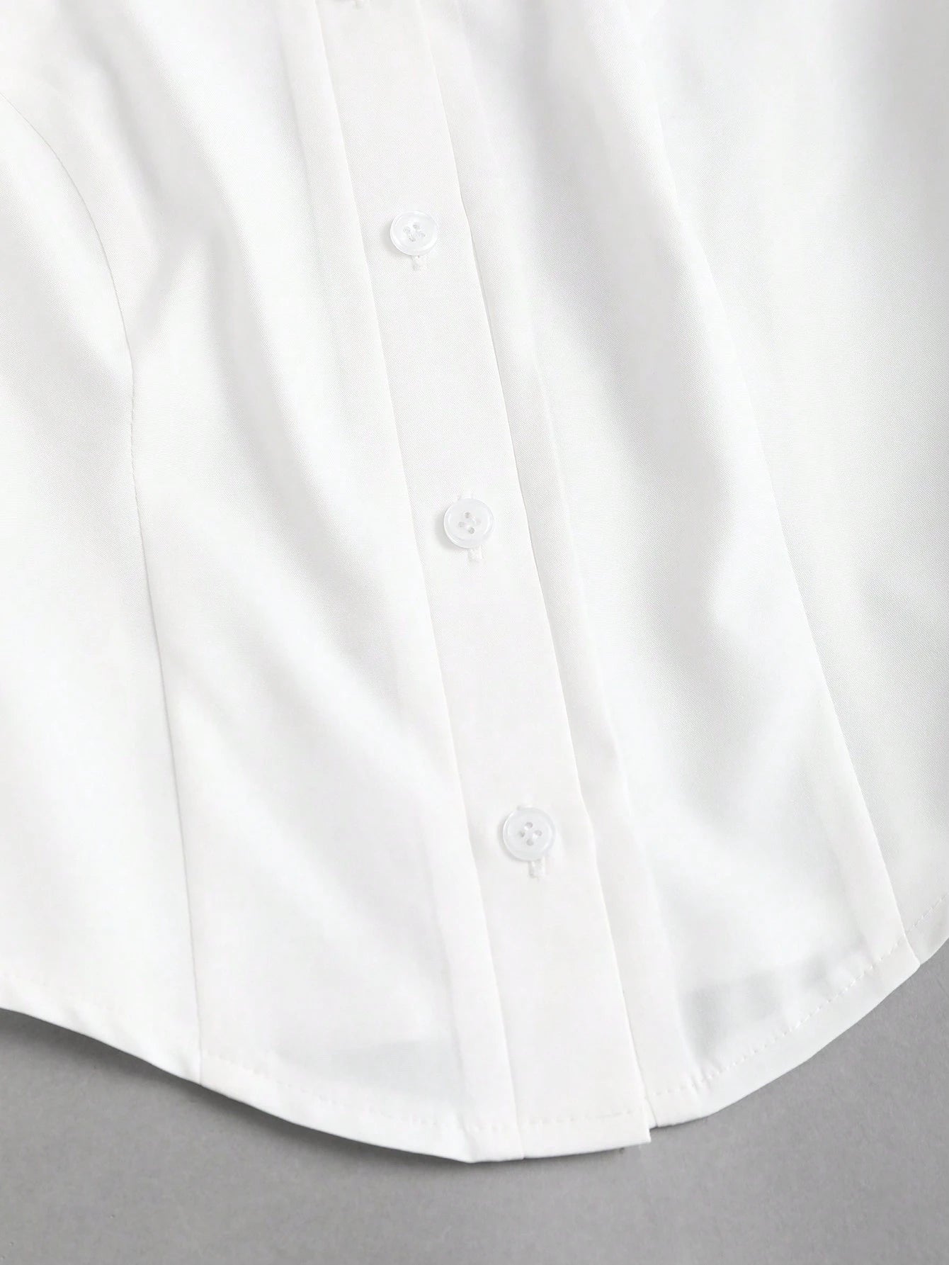 Sweetra Simple White Gigot Sleeve Blouse For Women,Summer Office Commute Wear