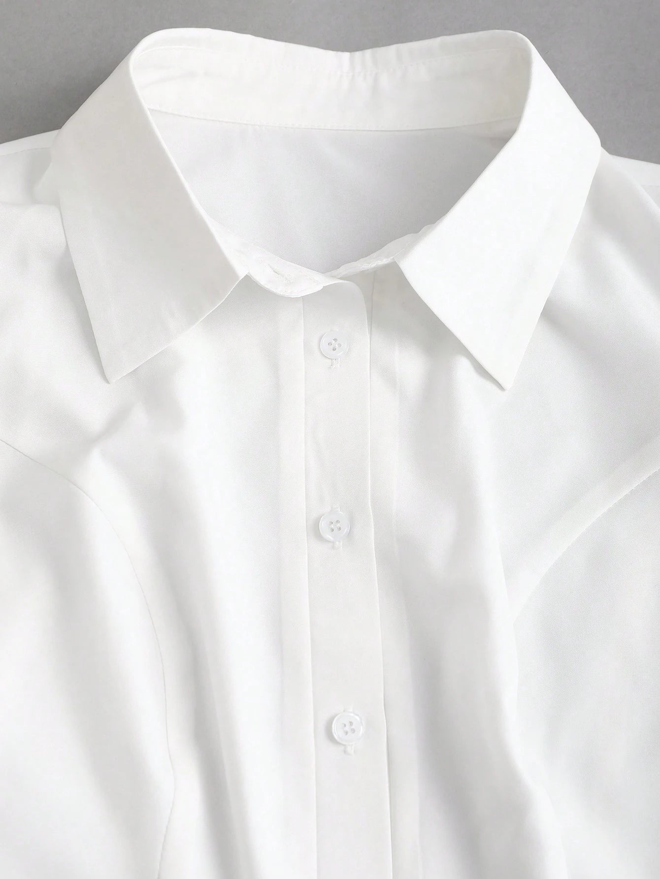 Sweetra Simple White Gigot Sleeve Blouse For Women,Summer Office Commute Wear