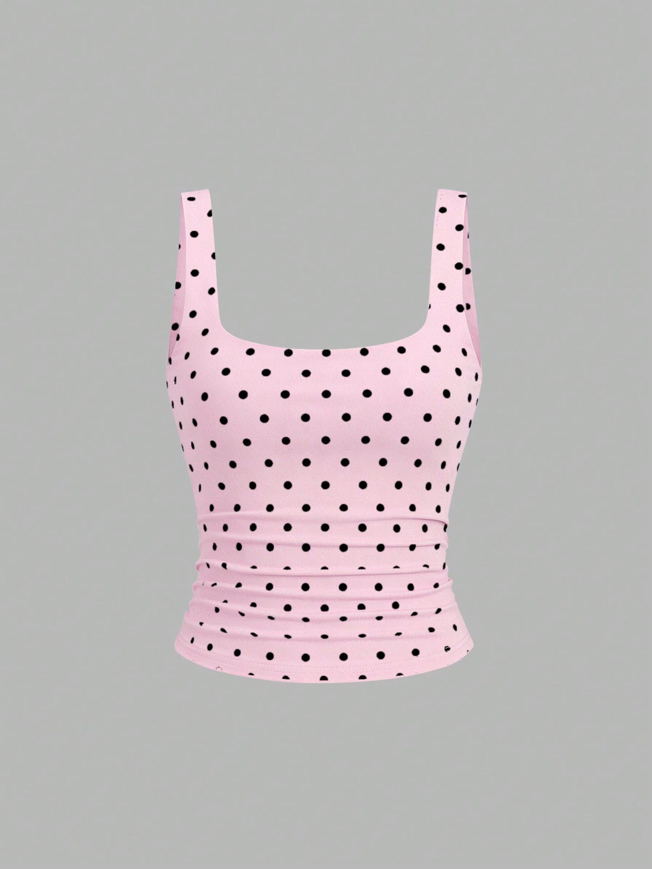 Sweetra Women's Casual Solid Color & Polka Dot Print Tank Top