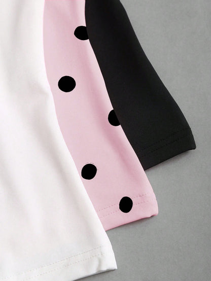 Sweetra Women's Casual Solid Color & Polka Dot Print Tank Top