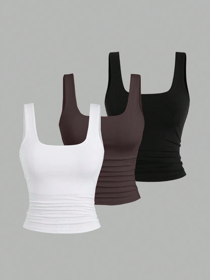 Sweetra Women's Casual Solid Color Tank Top For Summer