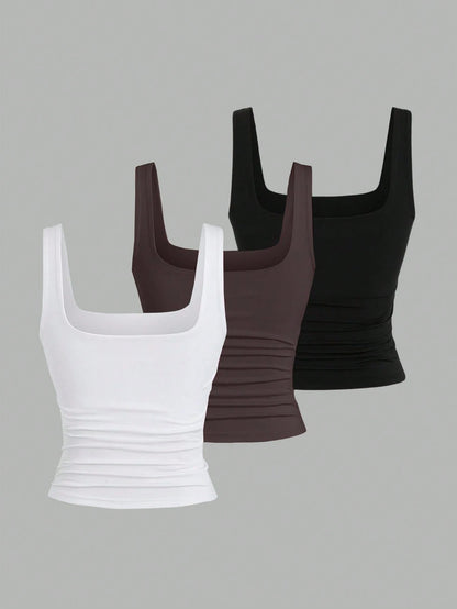 Sweetra Women's Casual Solid Color Tank Top For Summer