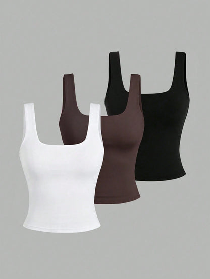 Sweetra Women's Casual Solid Color Tank Top For Summer