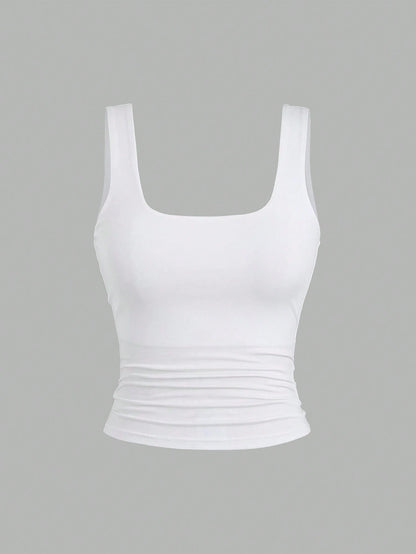 Sweetra Women's Casual Solid Color Tank Top For Summer