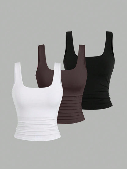Sweetra Women's Casual Solid Color Tank Top For Summer