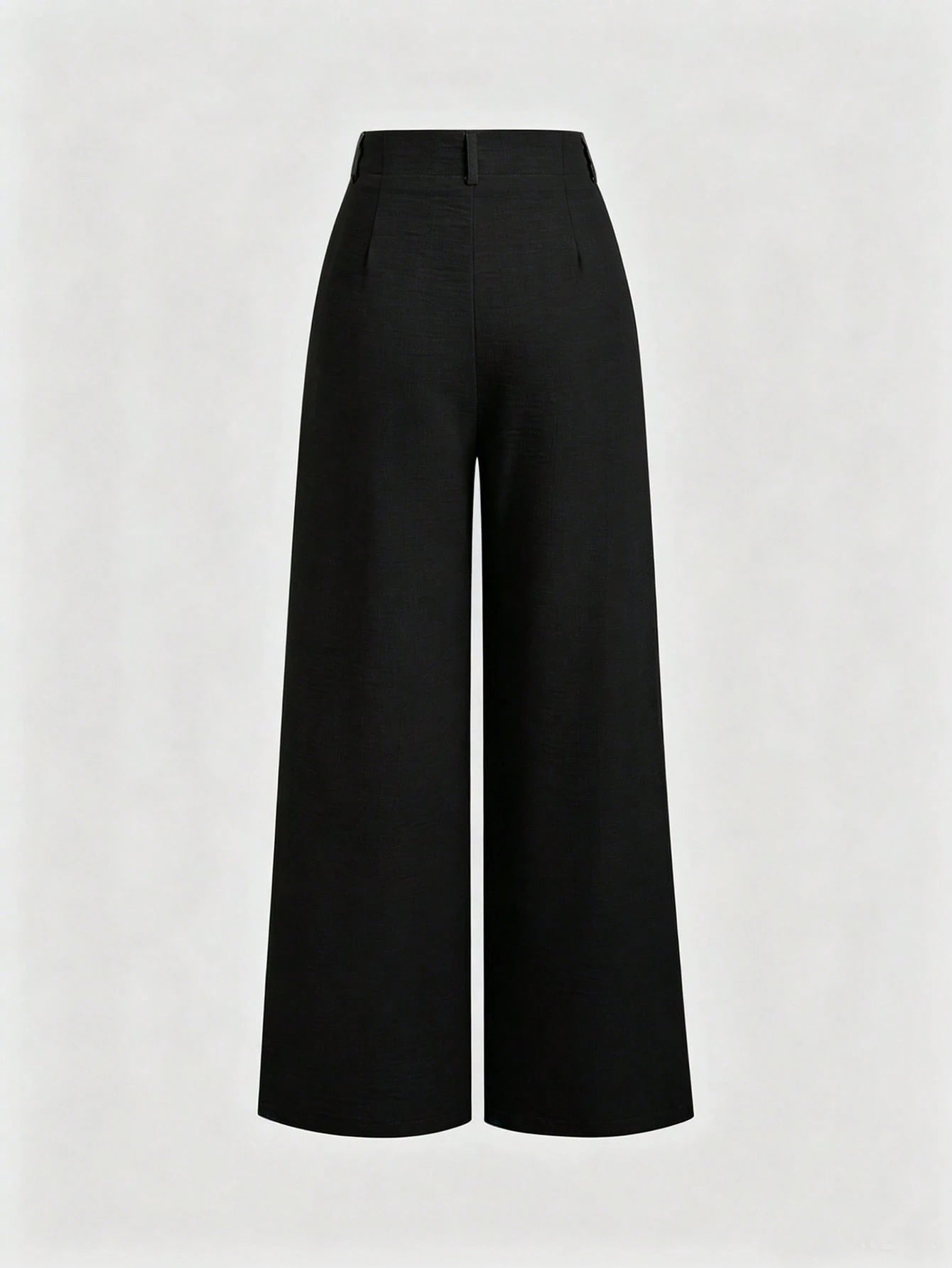 Sweetra Women's New Fashion Versatile Retro Elegant Textured Faux Linen Pleated Wide Leg Long Pants