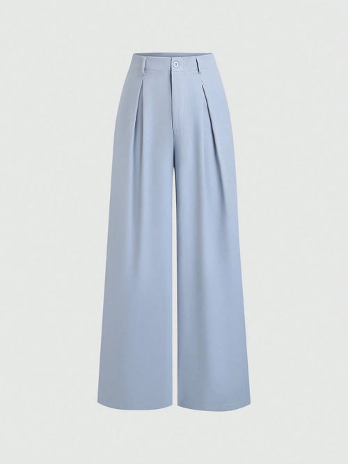Sweetra Women's Vintage Elegant Jacquard Pleated Wide-Leg Pants, Autumn/Winter Fall Cloth For Women