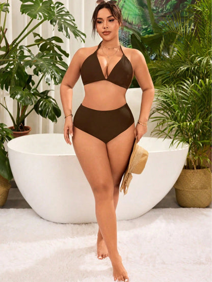 Swim Basics Plus Size Solid Color Swimwear Bottom