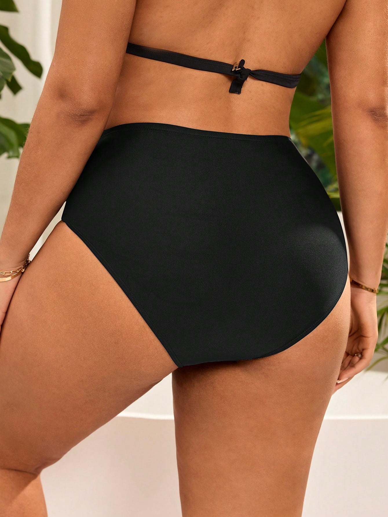 Swim Basics Plus Size Solid Color Swimwear Bottom