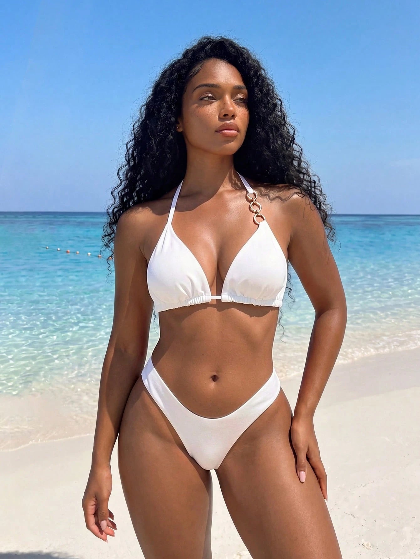 Swim Basics Summer Beach High Leg Bikini Panty