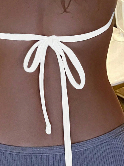 Swim Basics Women's Halter Neck Swimwear Top, Fashion Summer Swimwear