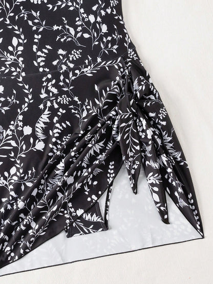 Swim Glamine Women's Floral Print One-Piece Swimsuit, Suitable For Summer Vacation & Beach