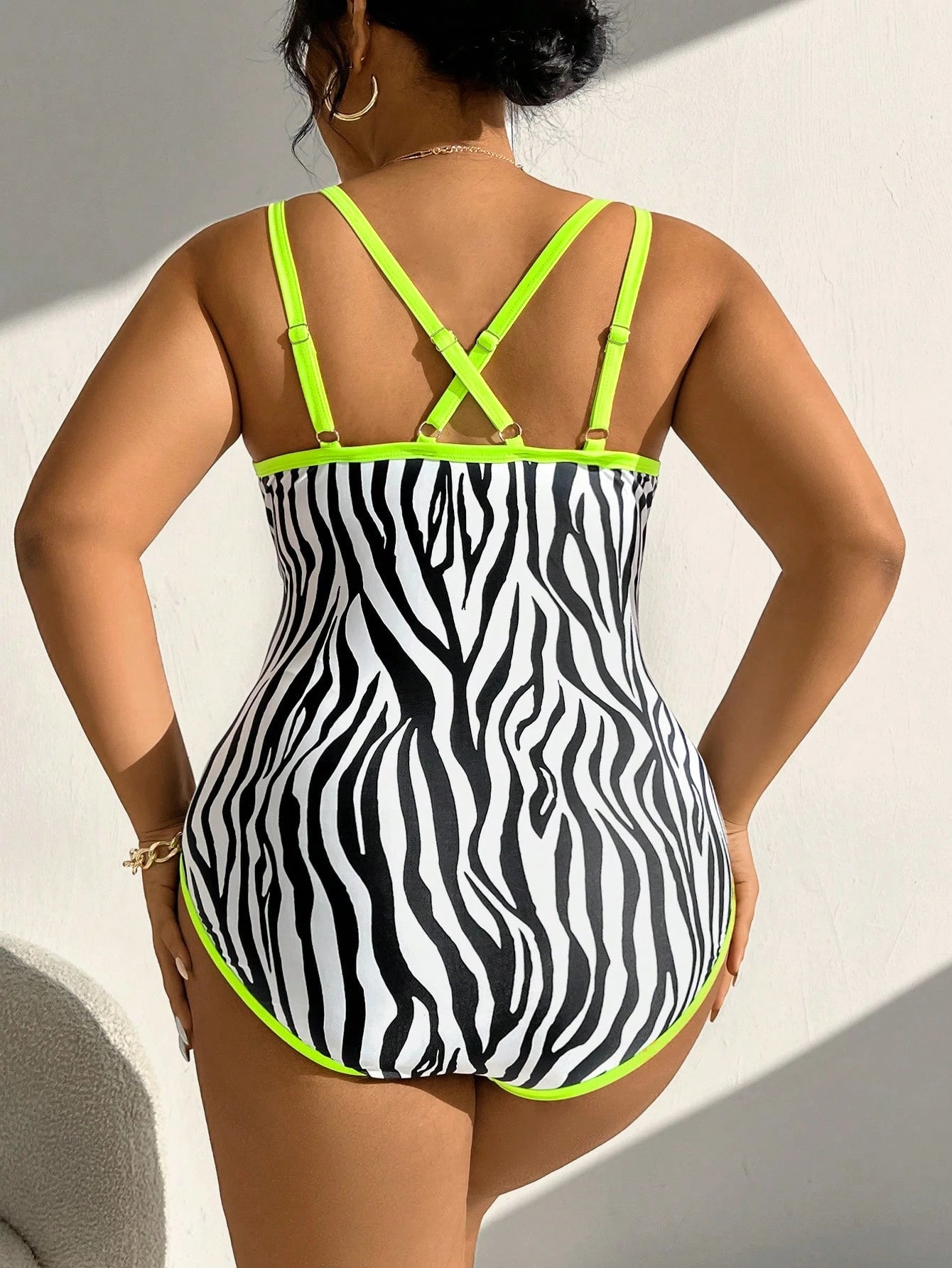 Swim Lushoire 2025 New Year Party Sexy Animal Print Plus Size One-Piece Swimsuit Summer