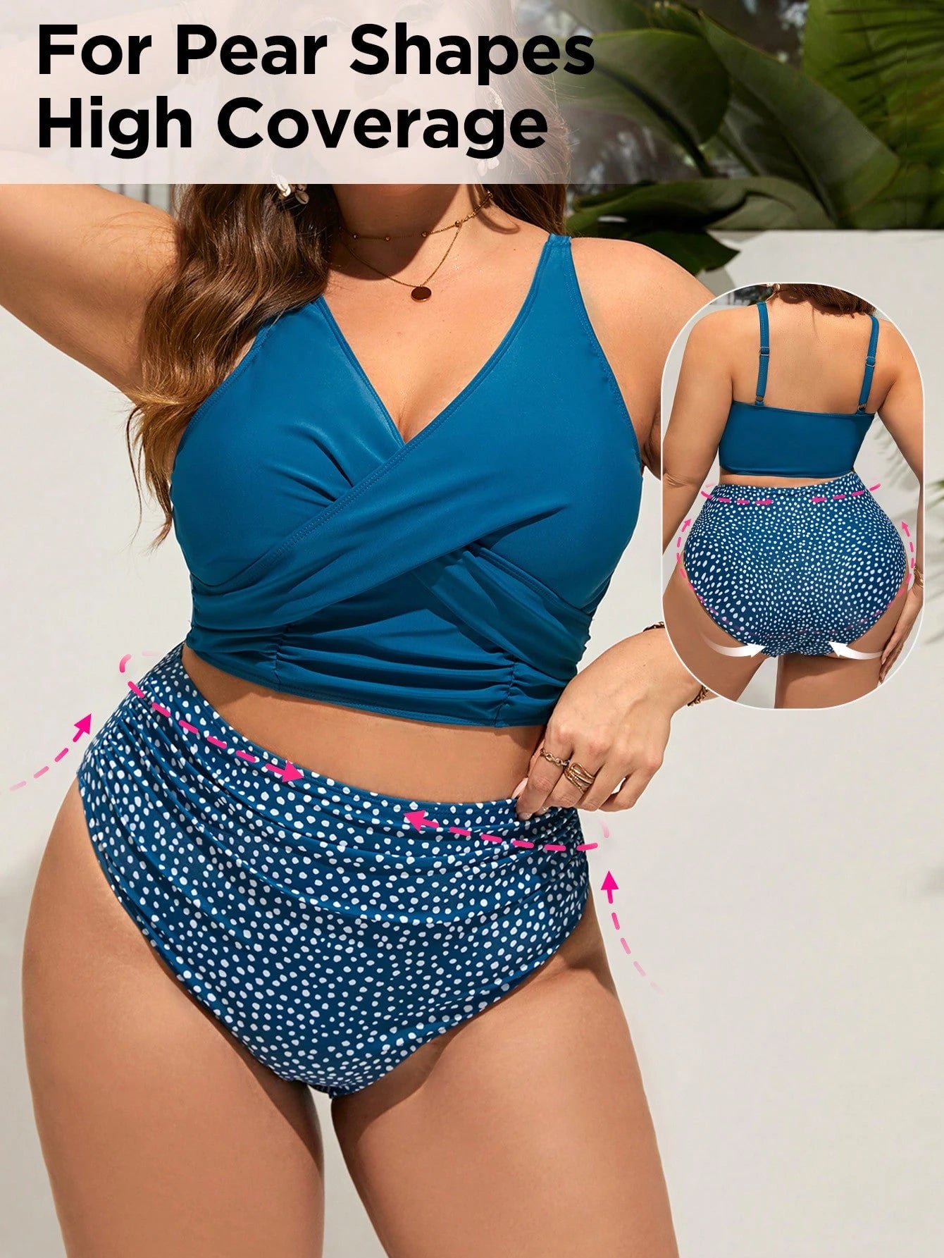 Swim Lushoire Plus Size Leopard Print Swimwear Set