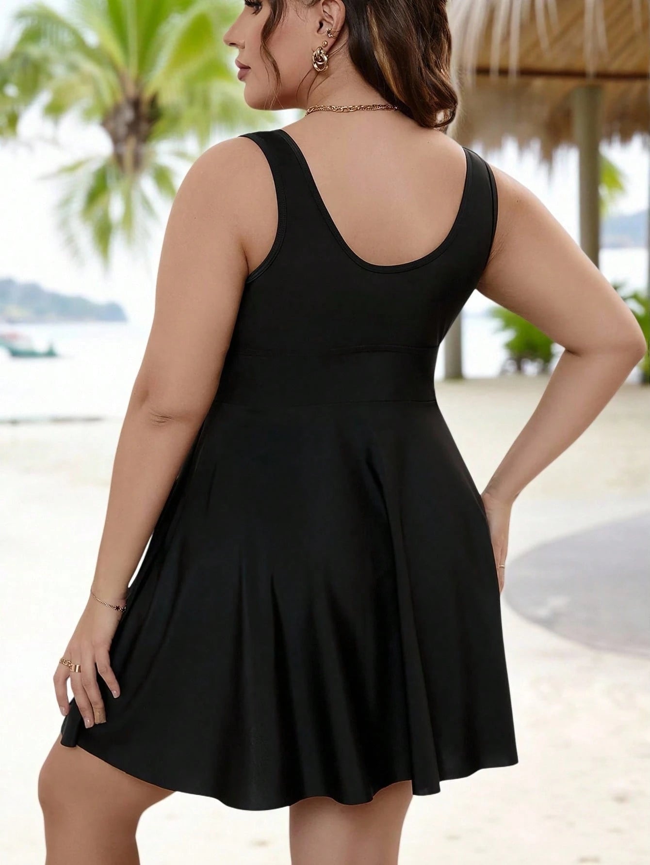 Swim Lushoire Plus Size Printed Tankini Swimsuit For Summer Beach Vacation