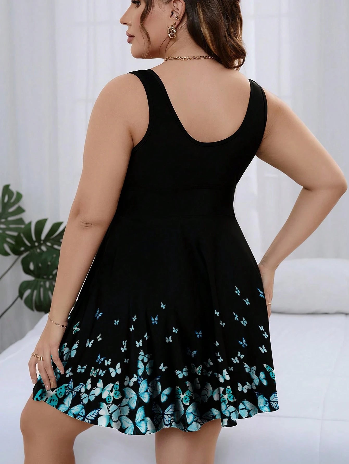Swim Lushoire Plus Size Printed Tankini Swimsuit For Summer Beach Vacation