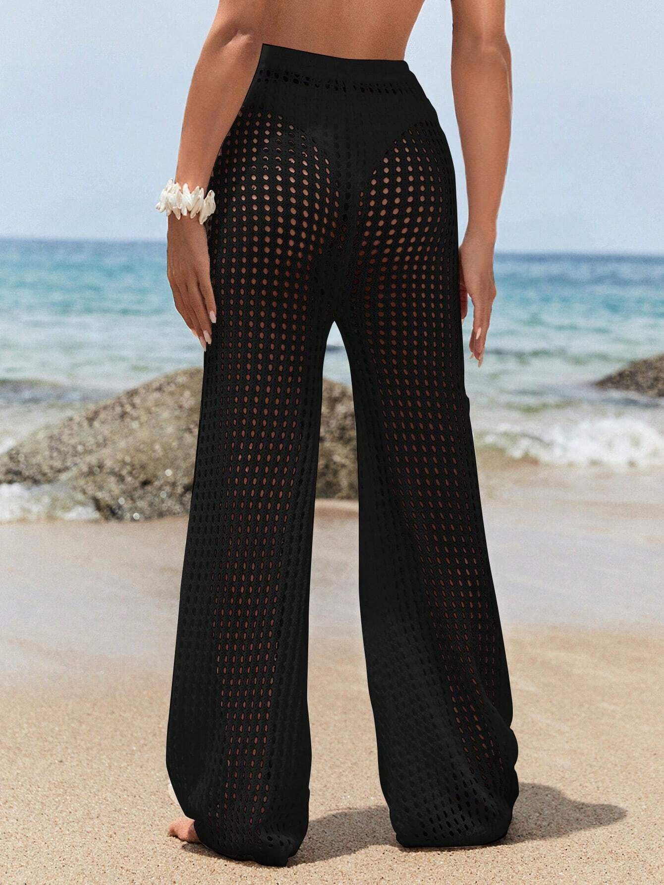 Swim Lushoire Summer Beach Hollow Out Cover Up Pants