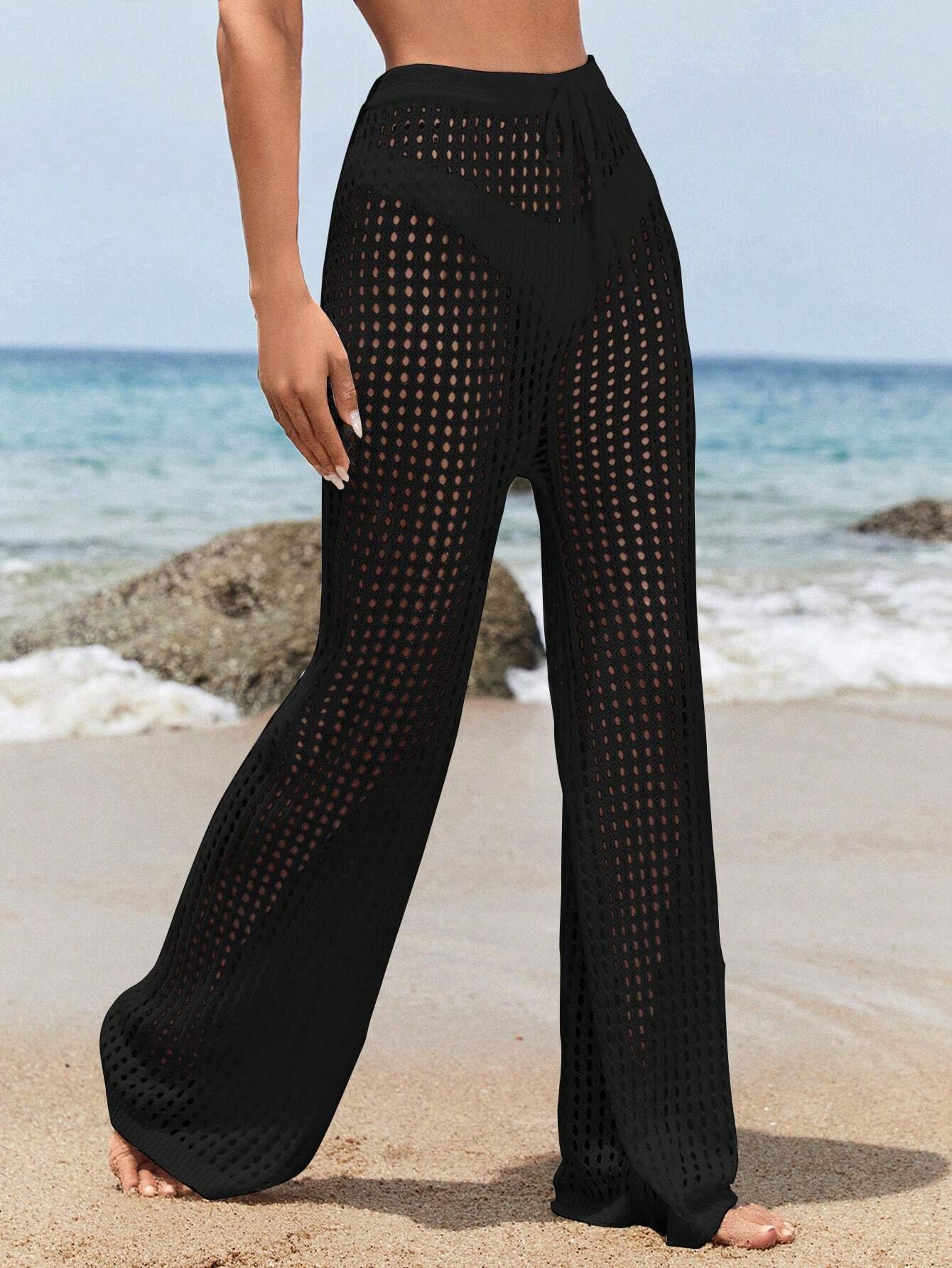 Swim Lushoire Summer Beach Hollow Out Cover Up Pants