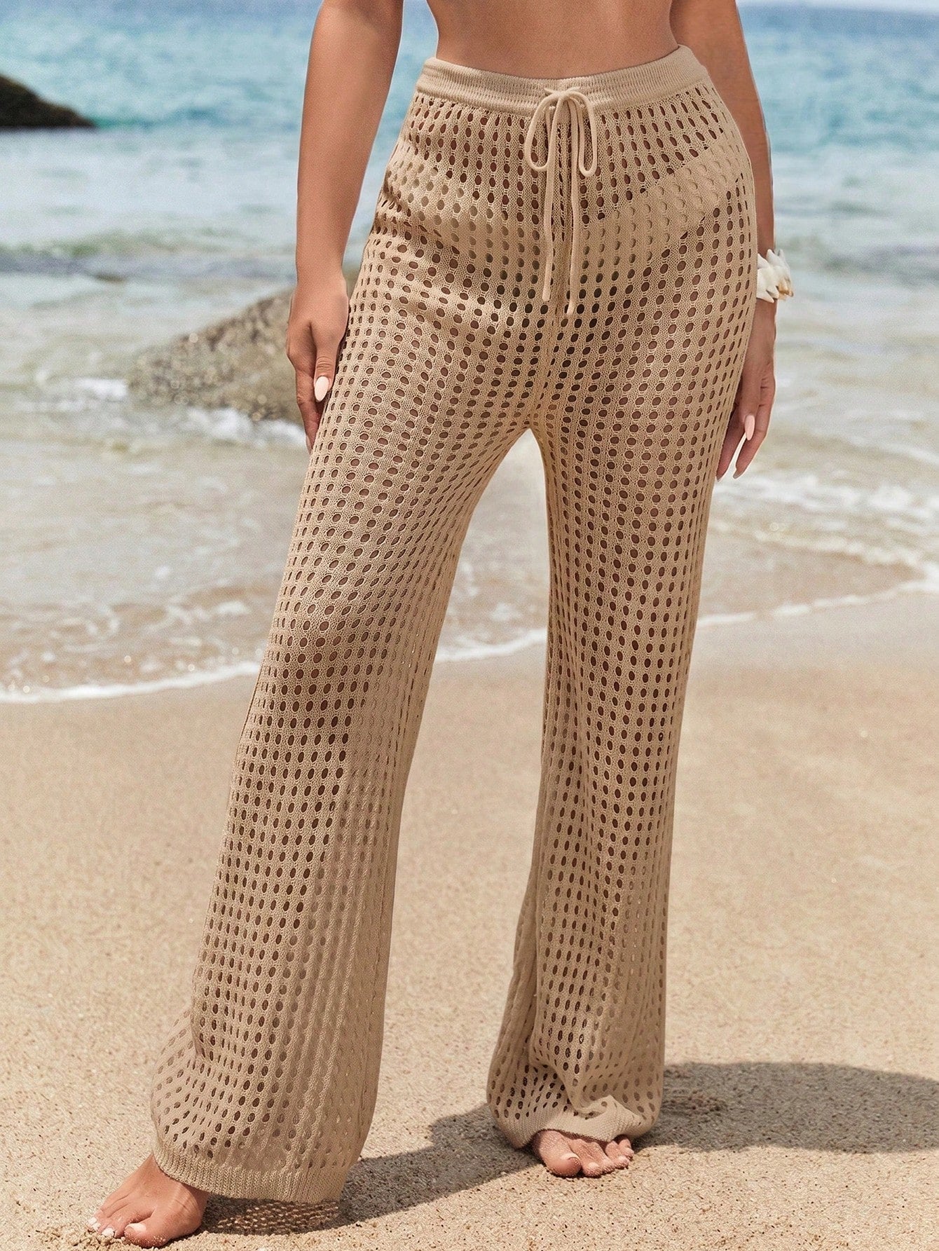 Swim Lushoire Summer Beach Hollow Out Cover Up Pants