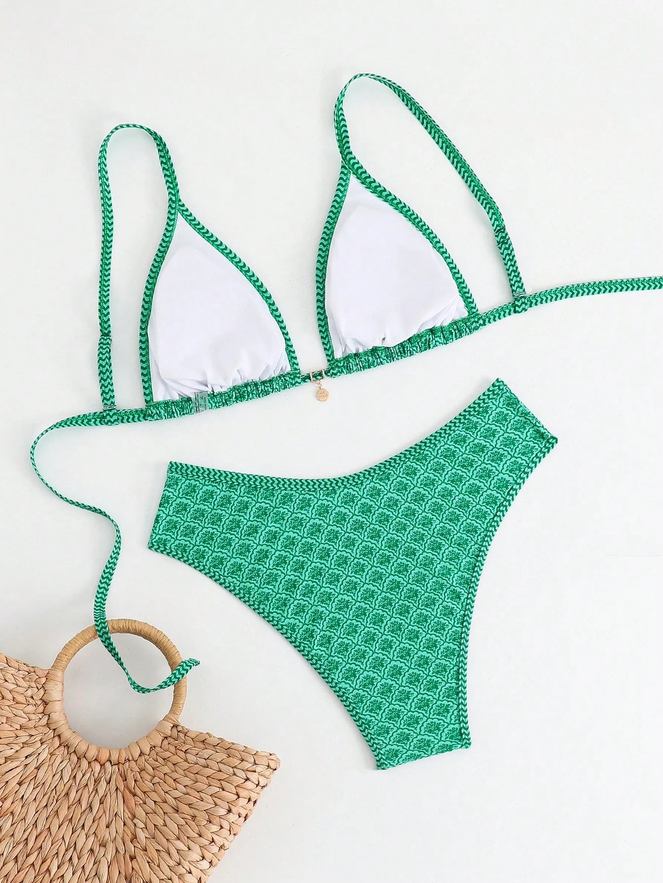 Swim Mod Plus Size Women 2 Pieces Sexy Bikini Set, Adjustable Strap Splicing Swimsuit For Beach Holiday For Summer Beach Vacation