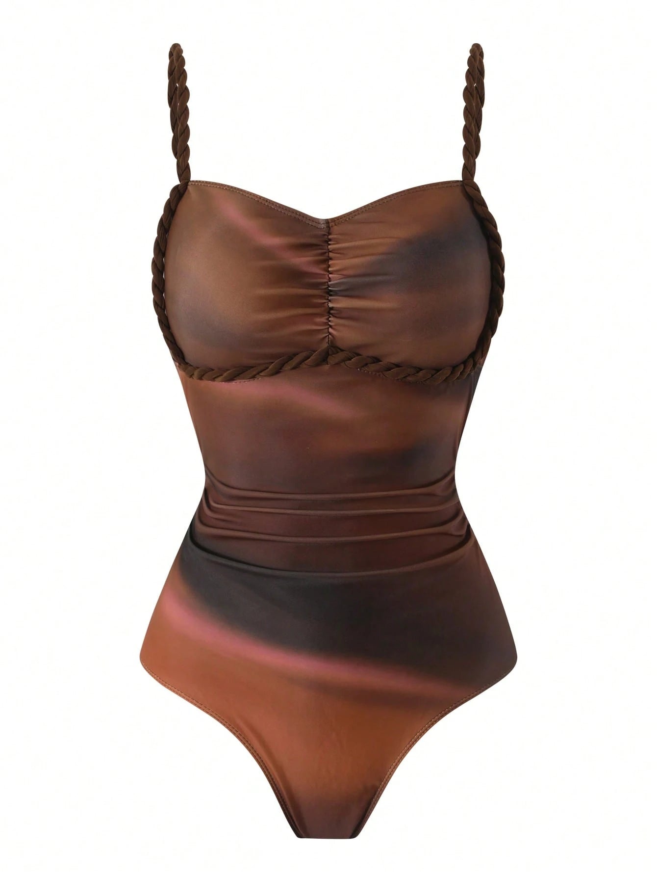 Swim Oasis 2026 Spring/Summer New Plus Size Women's Fashion Resort Random Digital Print Macrame Design One-Piece Swimsuit + Wrap Skirt Beach Set
