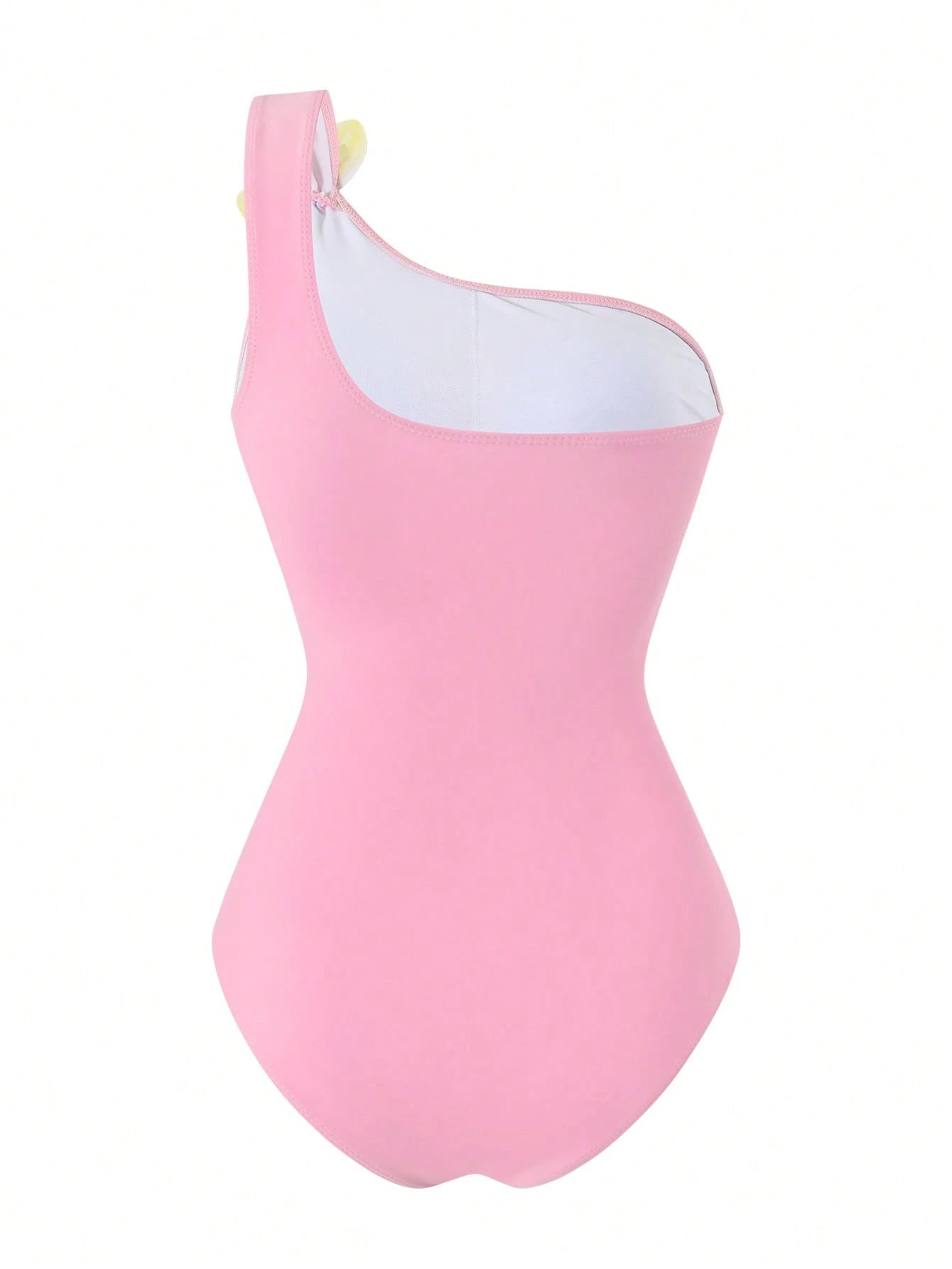 Swim Oasis 2026 Spring/Summer New Women's Plus Size Fashion Vacation Pink Floral Placement Digital Print One-Shoulder Design One-Piece Swimsuit + Skirt Beachwear
