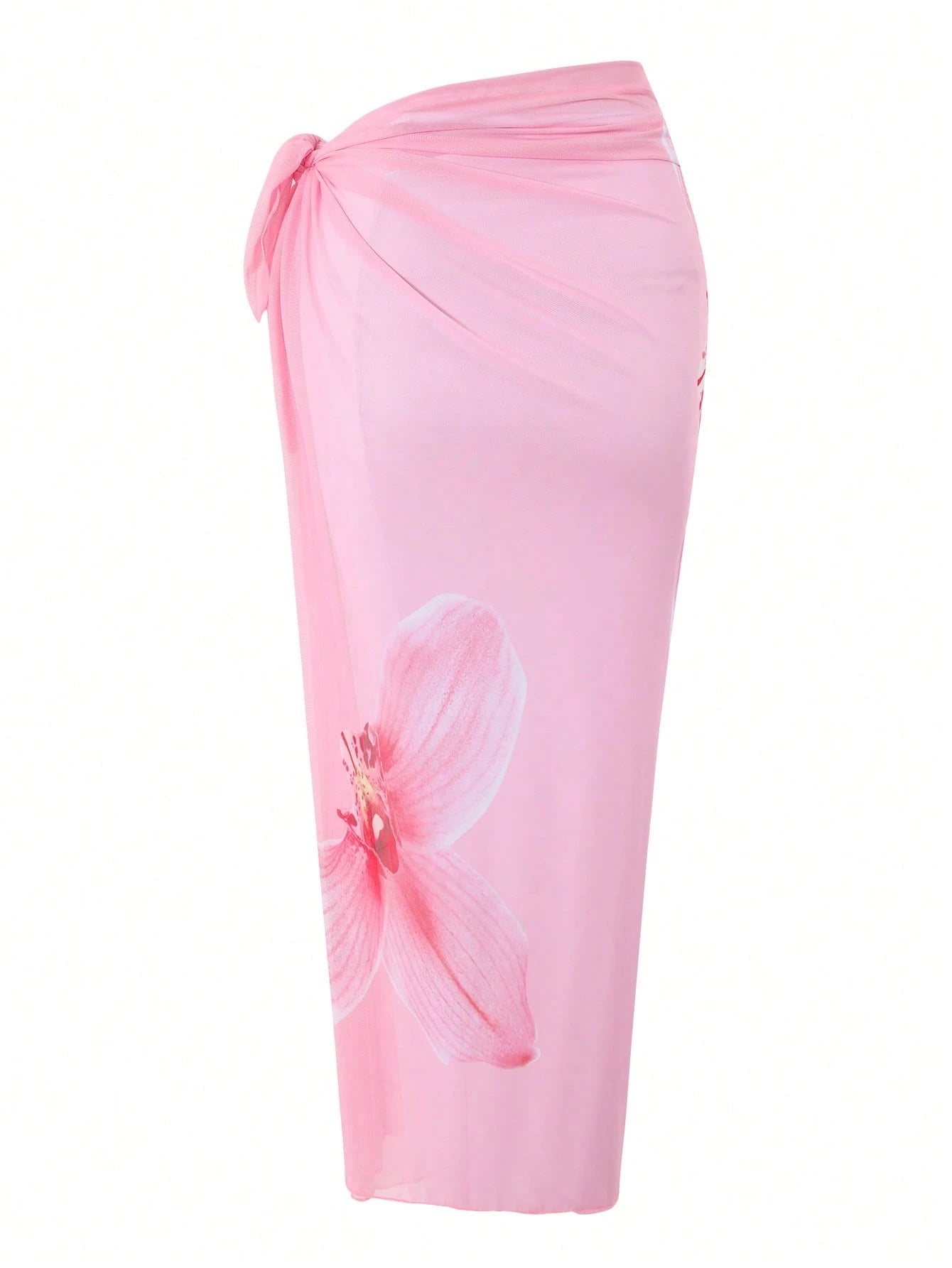 Swim Oasis 2026 Spring/Summer New Women's Plus Size Fashion Vacation Pink Floral Placement Digital Print One-Shoulder Design One-Piece Swimsuit + Skirt Beachwear