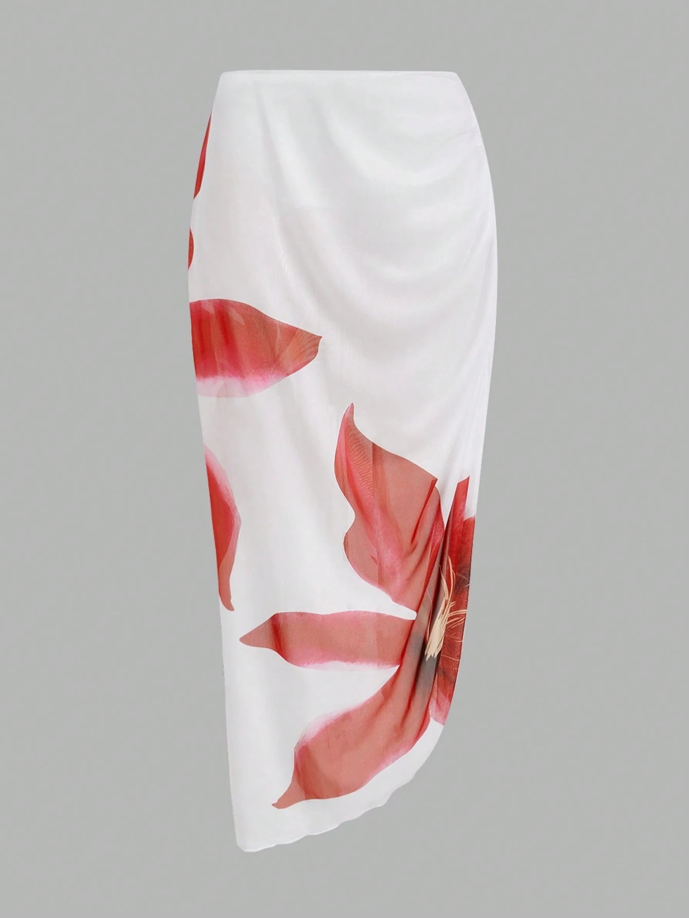 Swim Oasis Plus Size Women Floral Print One-Piece Swimsuit And Cover-Up Skirt Set Summer