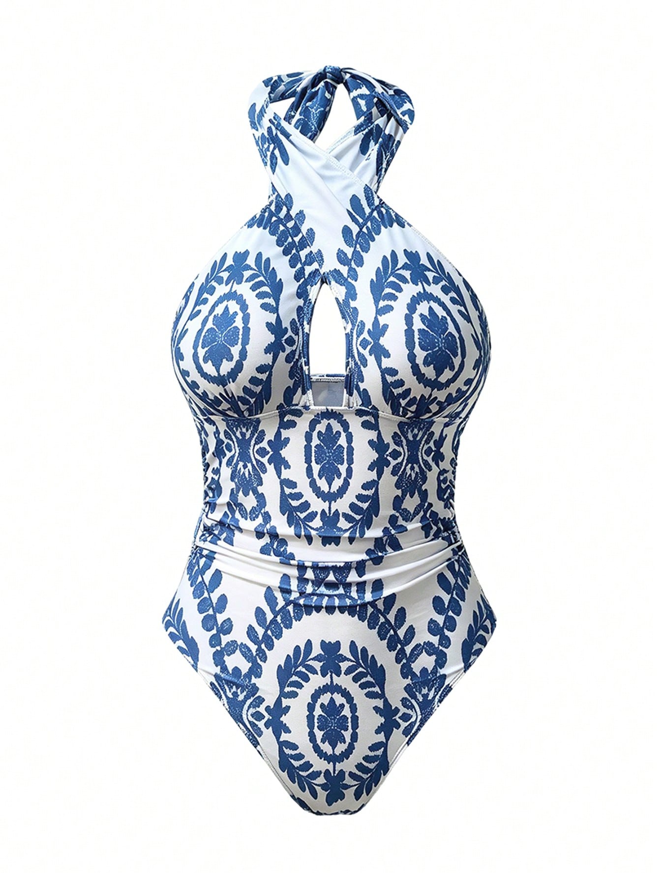 Swim Oasis Women's Summer One-Piece Positioned Print Elegant Vacation Swimsuit With Pants