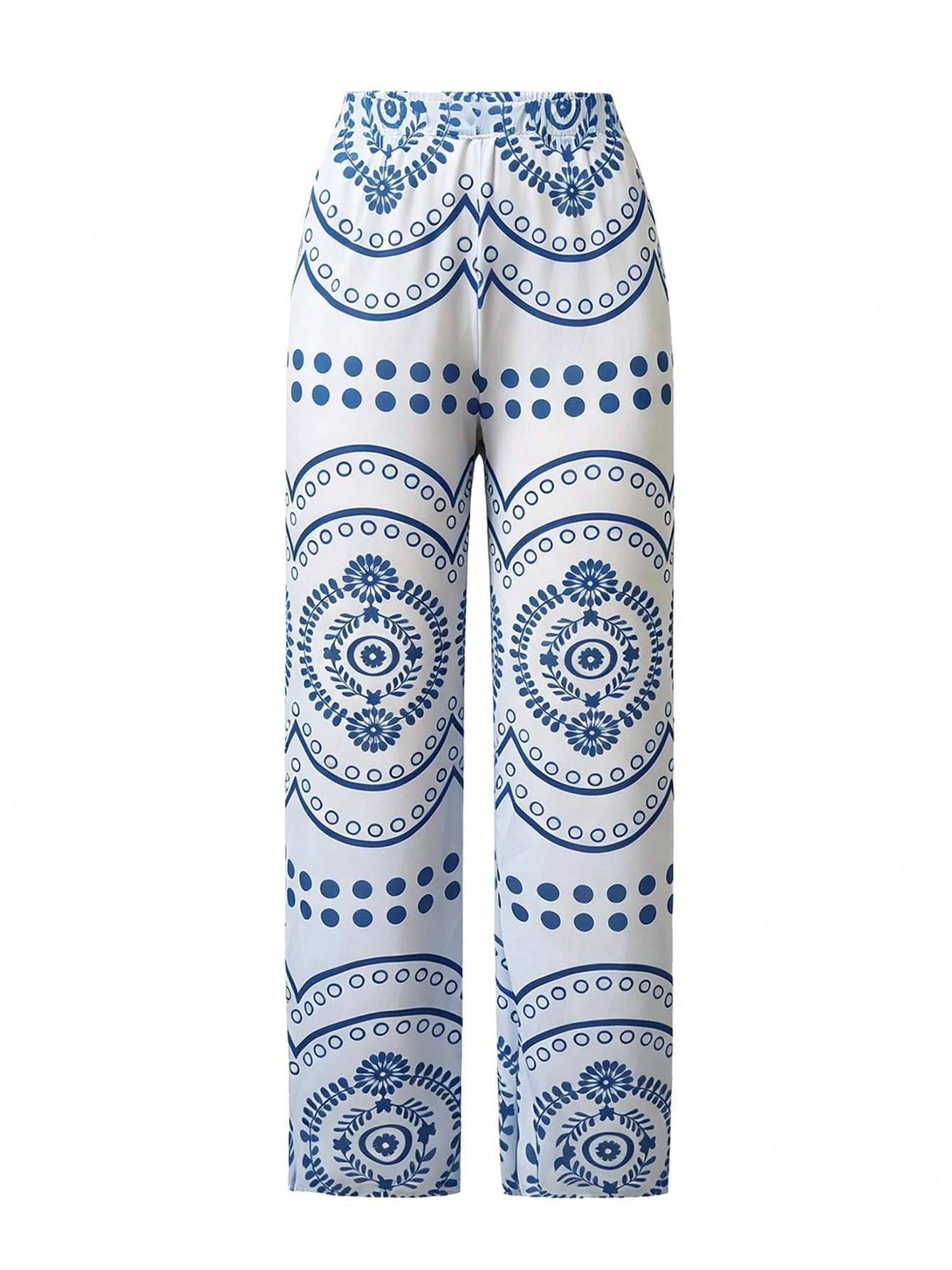 Swim Oasis Women's Summer One-Piece Positioned Print Elegant Vacation Swimsuit With Pants