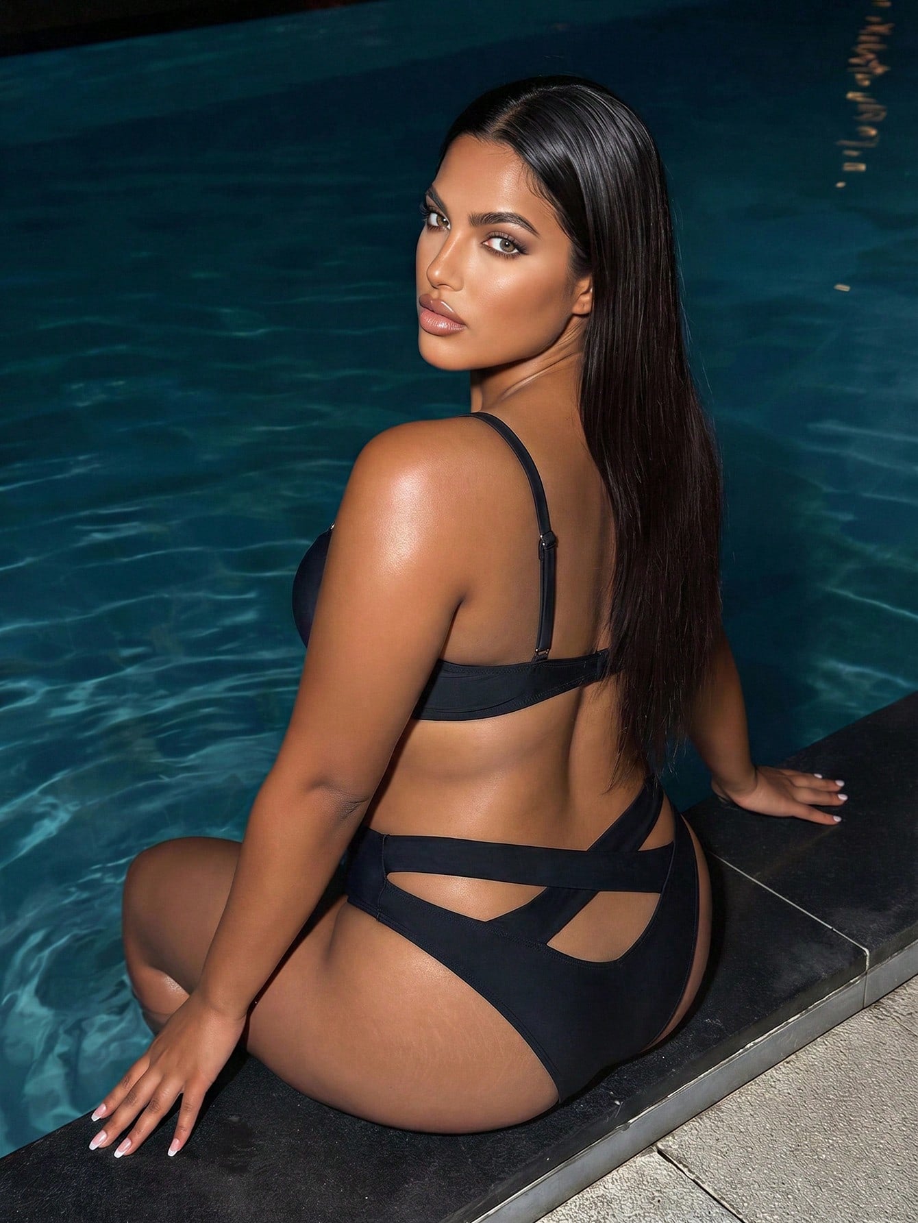 Swim SXY 2026 New Plus Size Solid Color Cross Strap Sexy Women Bikini Bottom, Separate Swim Shorts For Beach, European And American Cross-Border