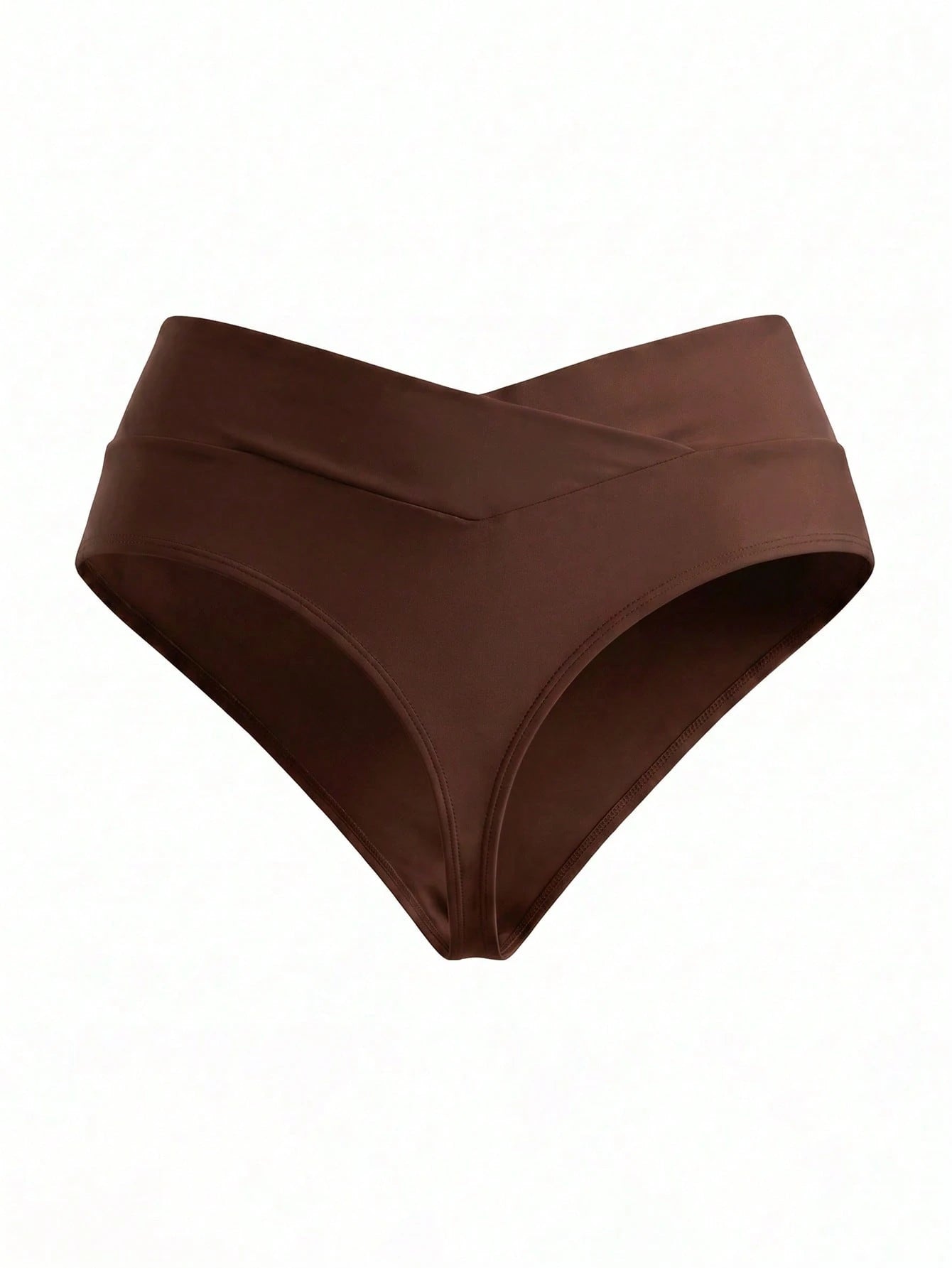 Swim SXY Plus Size Women's Summer Beach Solid Color Asymmetrical Waist Bikini Bottom