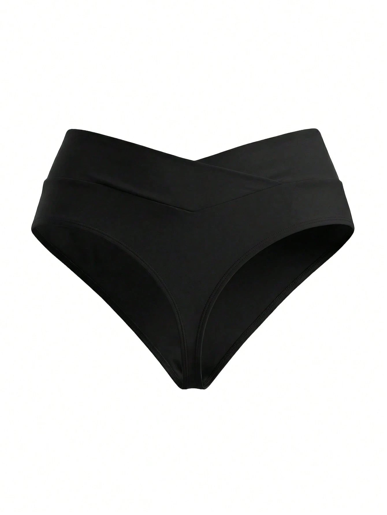 Swim SXY Plus Size Women's Summer Beach Solid Color Asymmetrical Waist Bikini Bottom