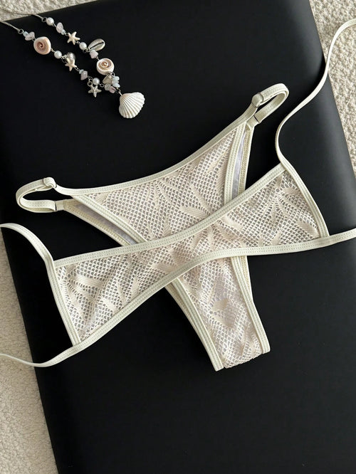 Swim Vcay 2026 New Spring/Summer Women 2pcs Sexy Micro Bikini Set, Beach Vacation Casual White Bikini Textured Bikini