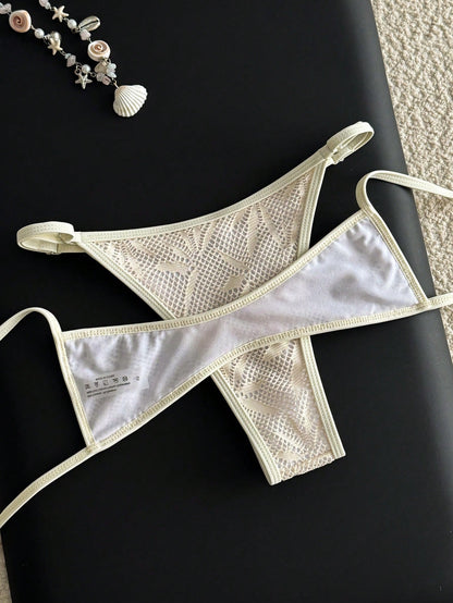 Swim Vcay 2026 New Spring/Summer Women 2pcs Sexy Micro Bikini Set, Beach Vacation Casual White Bikini Textured Bikini
