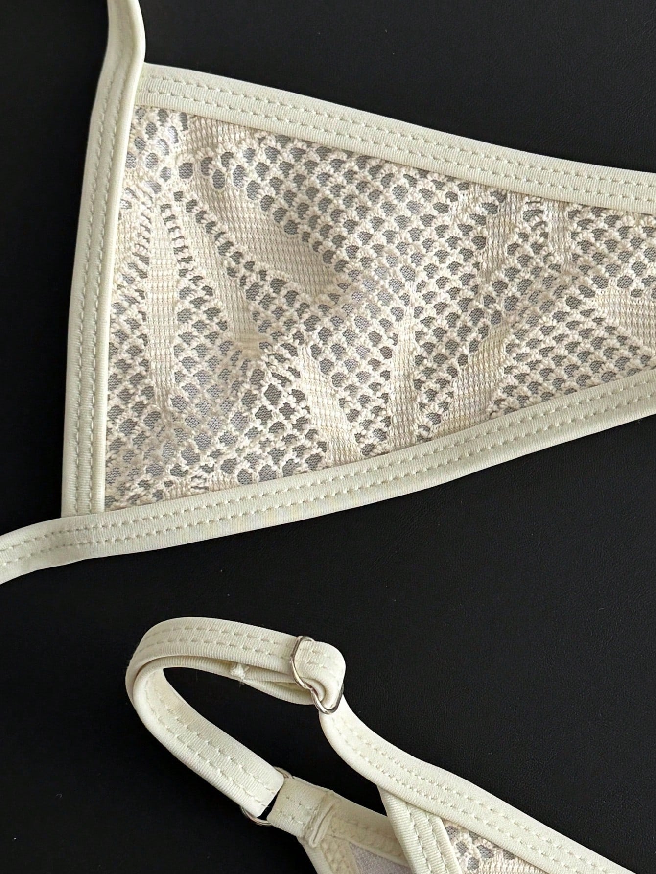 Swim Vcay 2026 New Spring/Summer Women 2pcs Sexy Micro Bikini Set, Beach Vacation Casual White Bikini Textured Bikini
