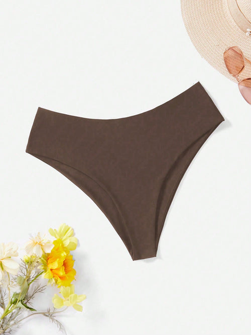 Swim Vcay Plus Size Women Solid Color Bikini Bottom
