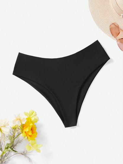 Swim Vcay Plus Size Women Solid Color Bikini Bottom