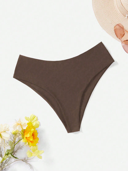 Swim Vcay Plus Size Women Solid Color Bikini Bottom