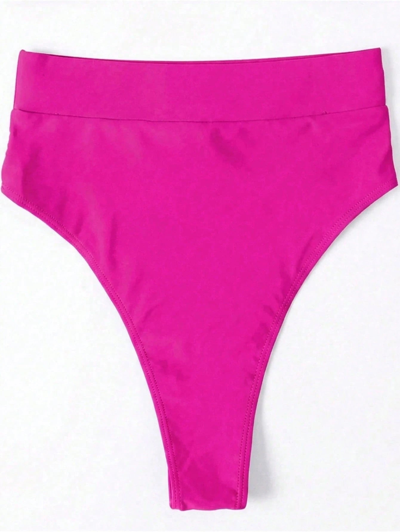 Swim Vcay Women's Solid Color High Waist Swimwear Bottom For Summer Beach Vacation