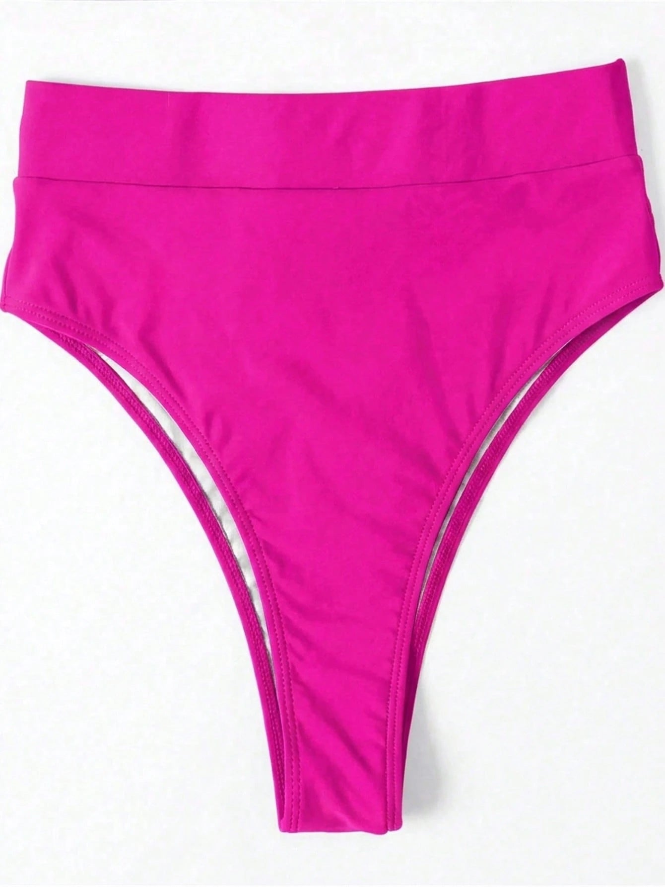 Swim Vcay Women's Solid Color High Waist Swimwear Bottom For Summer Beach Vacation