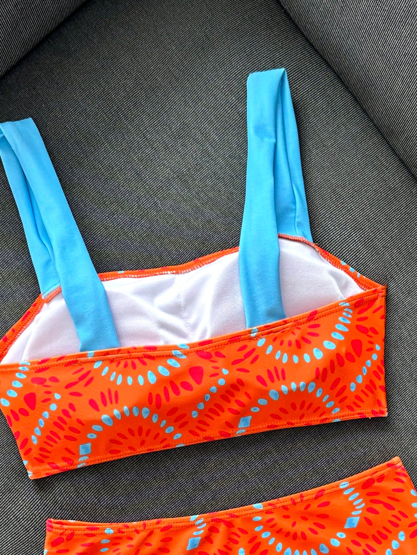 Swim Vcay Women's Summer Sexy Thick Shoulder Strap Tight Random Print High Waist Bikini Two Pieces Swimsuit, Casual Vacation Beach Wear
