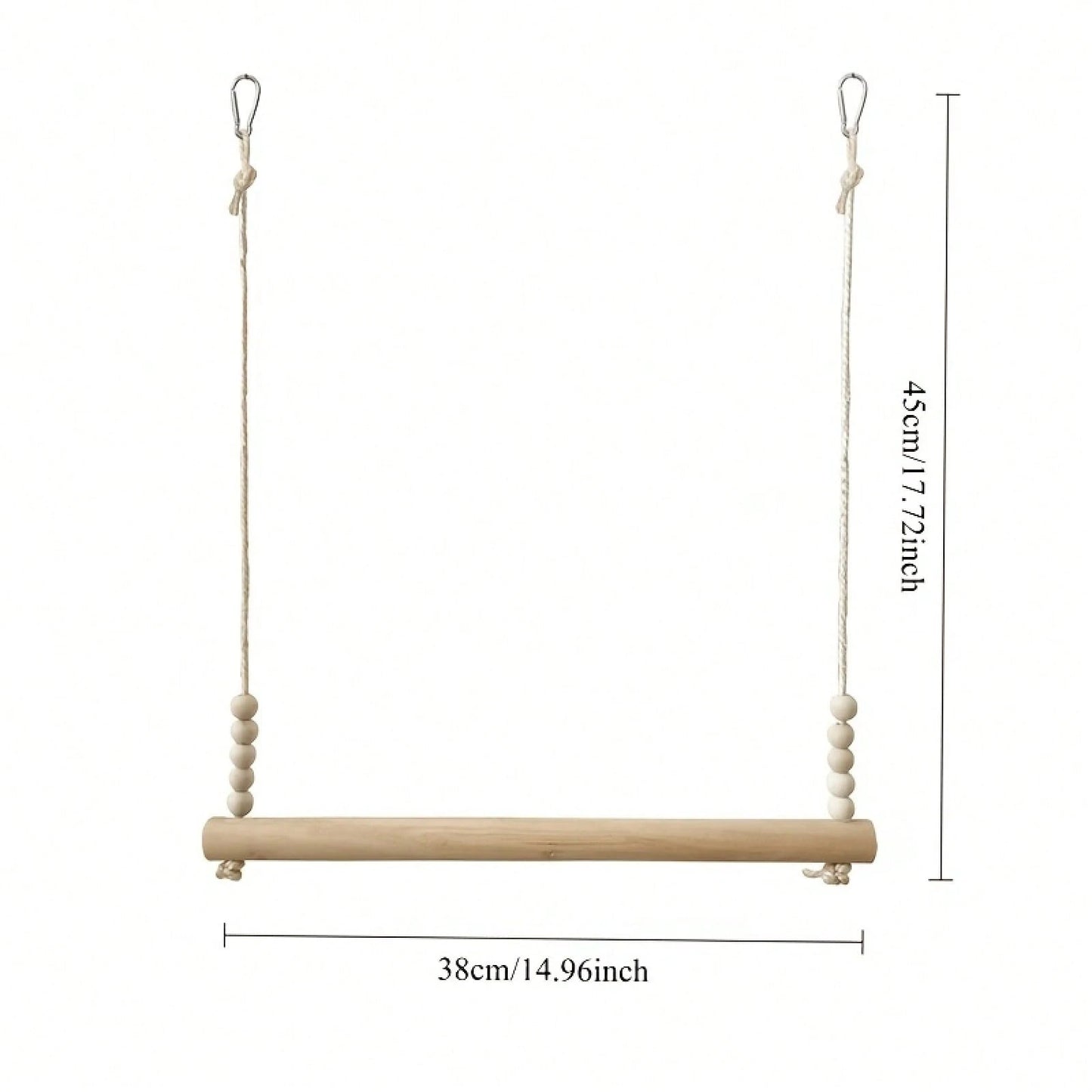 Swing For Medium And Large Parrots, Bird Perches, Chicken Perches, Pine Wood Sticks, Claw Grinding Wooden Beads, Pet Rooster And Chicken Resting Stand