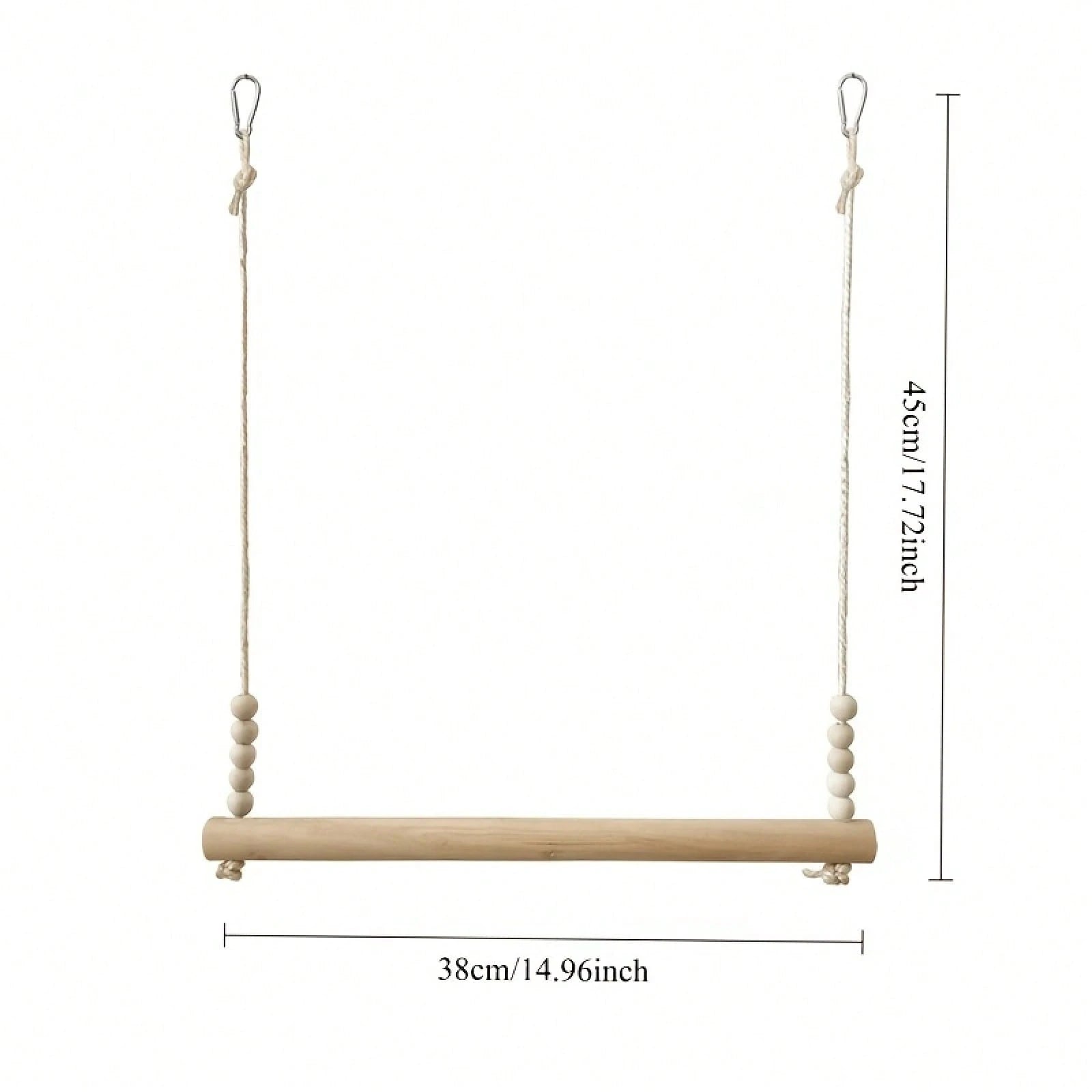 Swing For Medium And Large Parrots, Bird Perches, Chicken Perches, Pine Wood Sticks, Claw Grinding Wooden Beads, Pet Rooster And Chicken Resting Stand