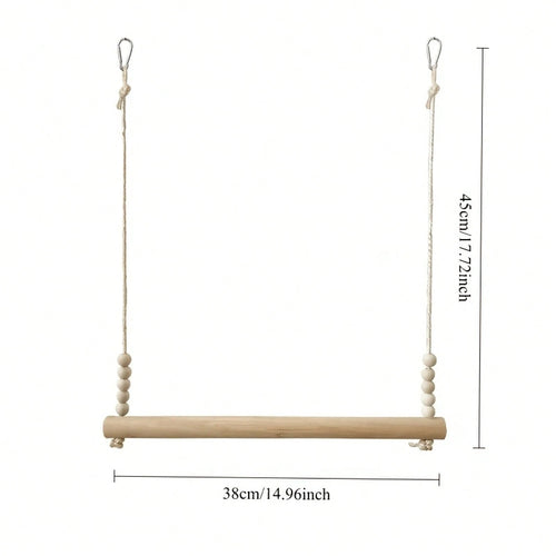 Swing For Medium And Large Parrots, Bird Perches, Chicken Perches, Pine Wood Sticks, Claw Grinding Wooden Beads, Pet Rooster And Chicken Resting Stand