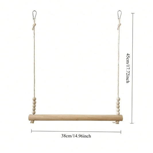 Swing For Medium And Large Parrots, Bird Perches, Chicken Perches, Pine Wood Sticks, Claw Grinding Wooden Beads, Pet Rooster And Chicken Resting Stand