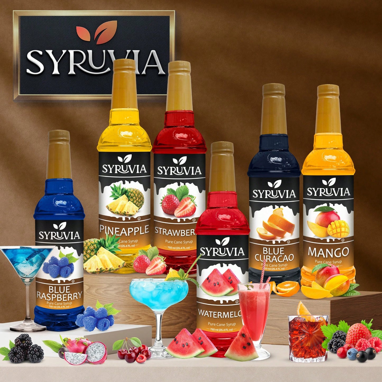 Syruvia Banana Nut Flavored Syrup- 25.4 Fl Oz Premium Flavoring Syrup- Kosher, Gluten Free, Perfect For Drinks, Soda, Shakes, Cocktails, Desserts And More.